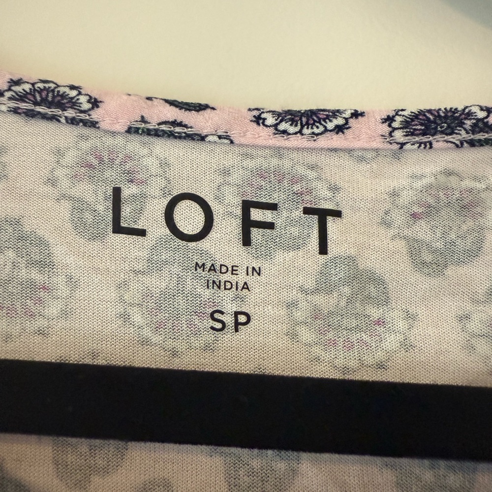 LOFT Black Smocked Blouse Relaxed Fit - Picture 3 of 4